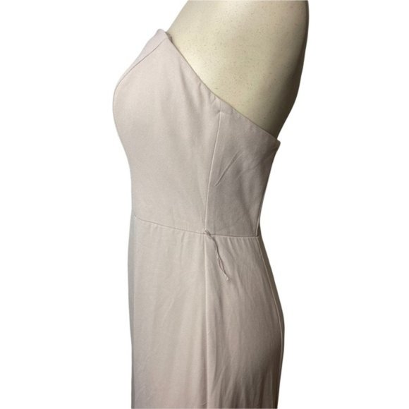 VERA WANG 'White' Bridesmaid Prom V-Wire Crepe Mermaid Dress Light Mauve Size 4 - Picture 7 of 14